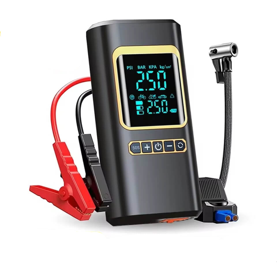 4 in 1 Car Emergency Jump Starter Power Bank 6000/8000mAh Portable 12V Car Battery Jump Starter Air Pump LED Lighting Mobile Power Bank