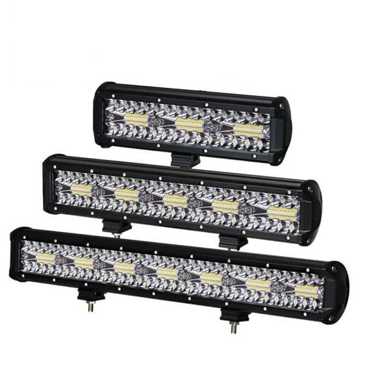 12V 24V 6000K LED Car Work Light Triple Row Light for Off-Road Vehicles SUV ATV UTV Boats