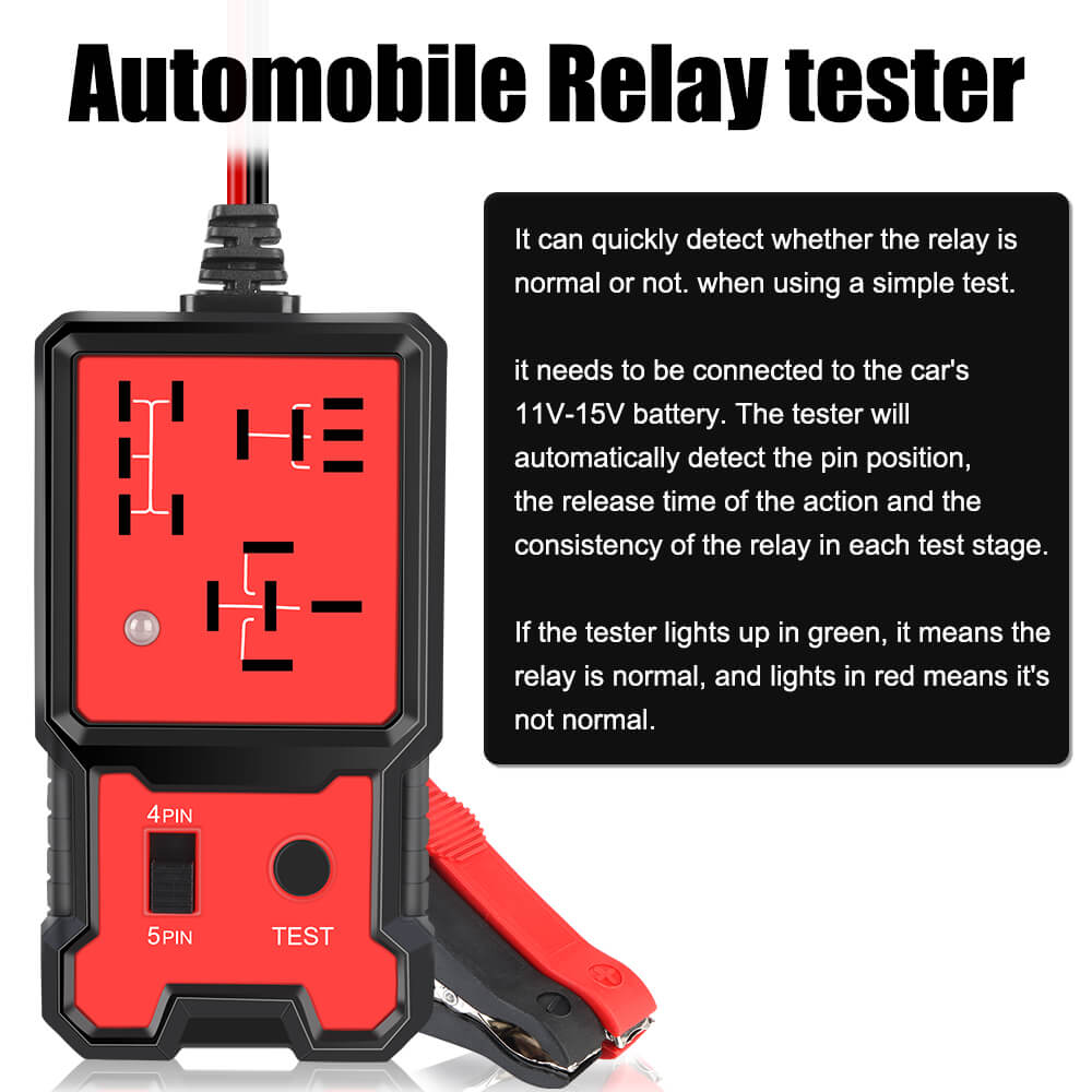 12V Automotive Relay Tester Four-pin Five-pin Electronic Relay Detection and Diagnosis Instrument