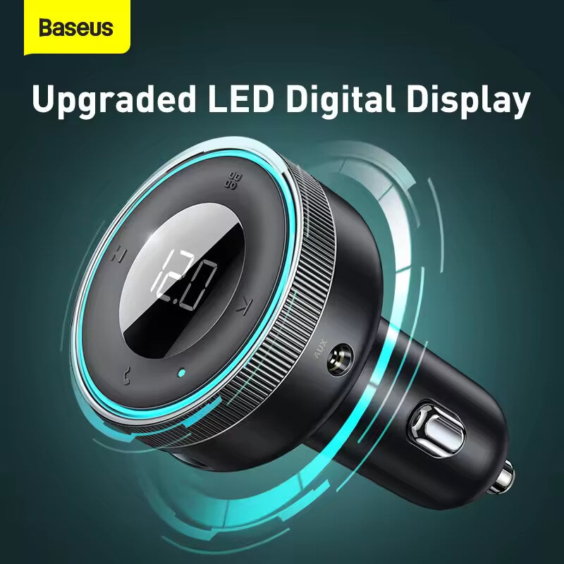 Baseus Car FM Transmitter Wireless Bluetooth 5.0 USB Fast Charger Auto Aux Radio Mp3 Player