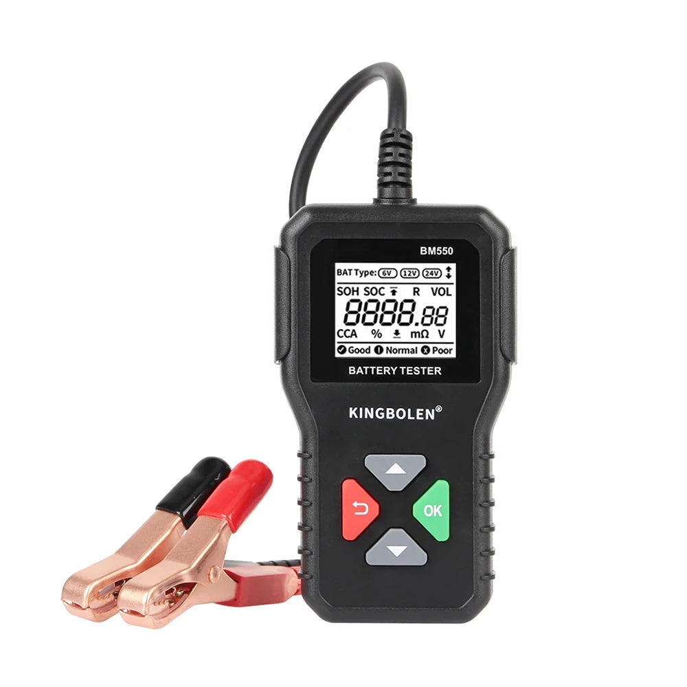 KINGBOLEN BM550 Car Battery Tester 6V 12V 24V 100-2000 CCA Battery System Analyzer