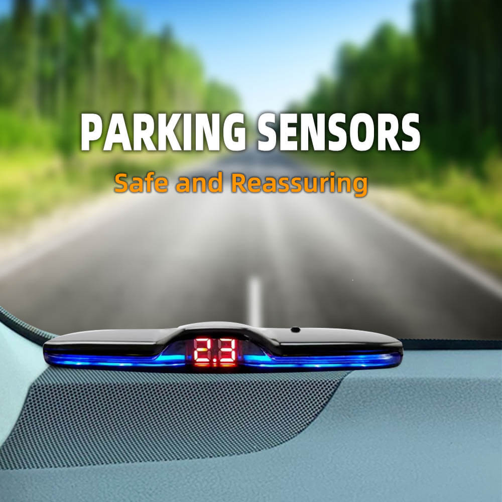 Car Reversing Radar  Embedded 4 Probe Sensor Atmosphere Light Screen Radar With Beep Voice