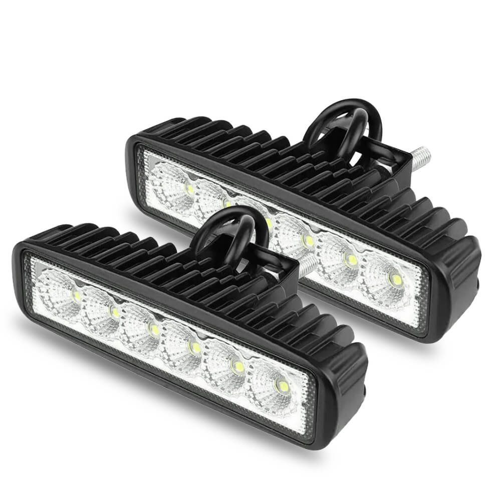 6" 18W 12V A Pair Car LED Work Light 6000K Spotlight High Brightness Waterproof