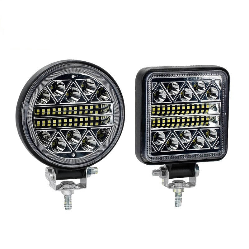 4" 102W 6000K 34 LED Car Work Light Round Square Car Light Suitable for 12V 24V Car Off-road Vehicle Truck SUV ATV