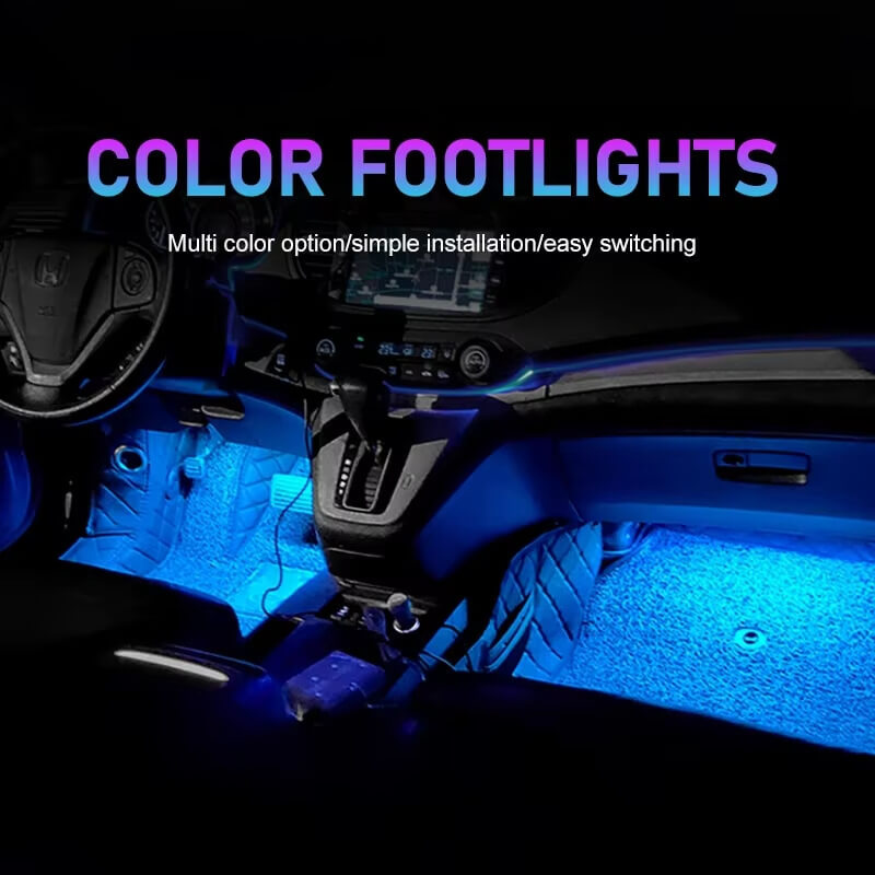 Car 18 LED Foot Atmosphere Light Cigarette Lighter USB Power Supply