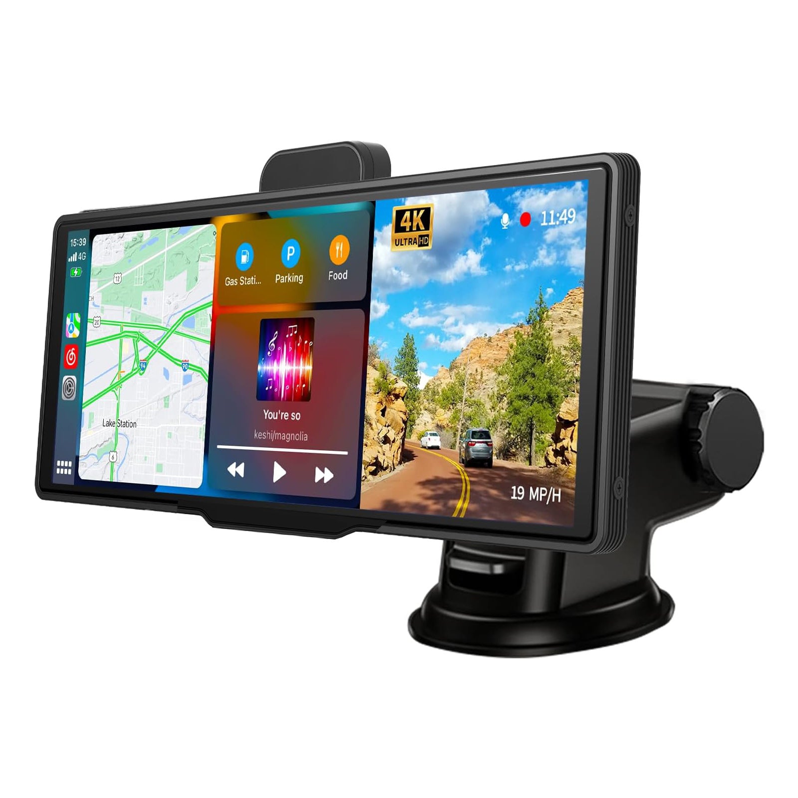 10.26" Dash Cam 4K HD Car DVR Mirror Video Player Wireless Carplay Android Auto Front and Rear Dual Recorder Car Camera Monitor