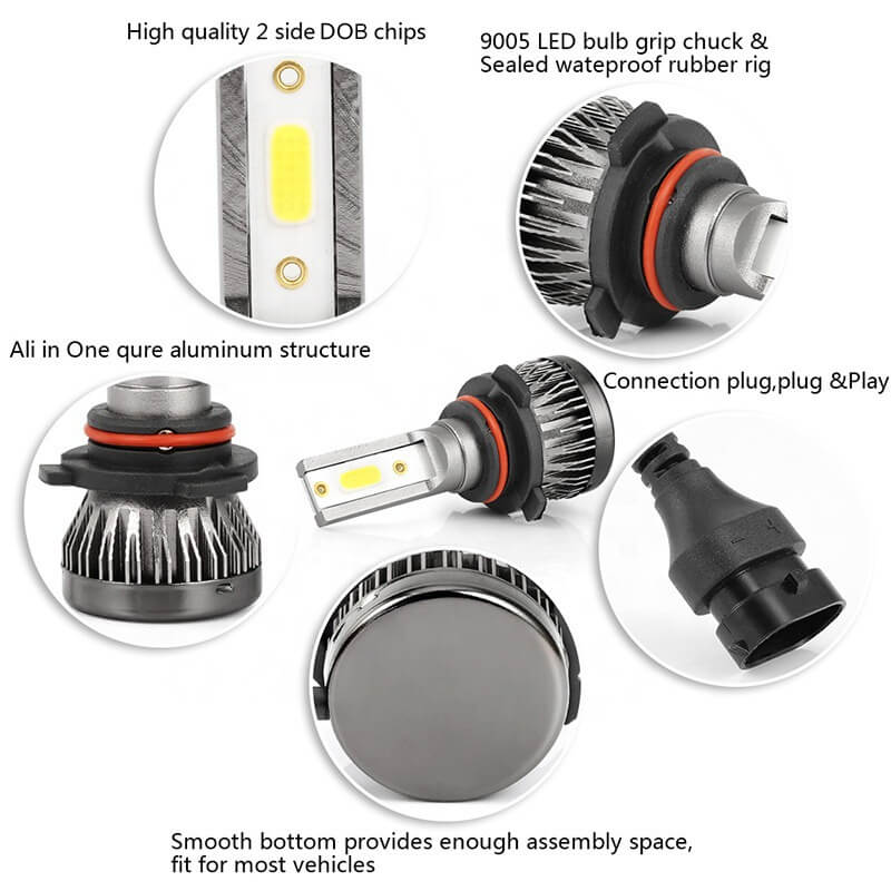 Car LED Headlight 12000LM 6000K/ 8000K Light Source 12V Car H1 H7 H8 H4 9005 9006