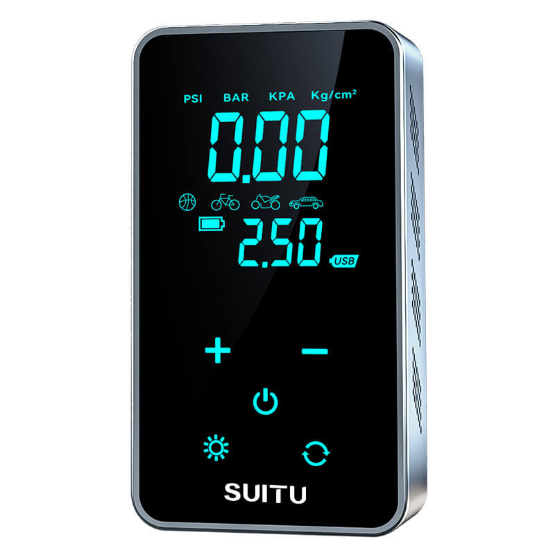 Car Portable Wireless Air Pump Full Touch Screen Intelligent Tire pPressure Detection With LED Lighting