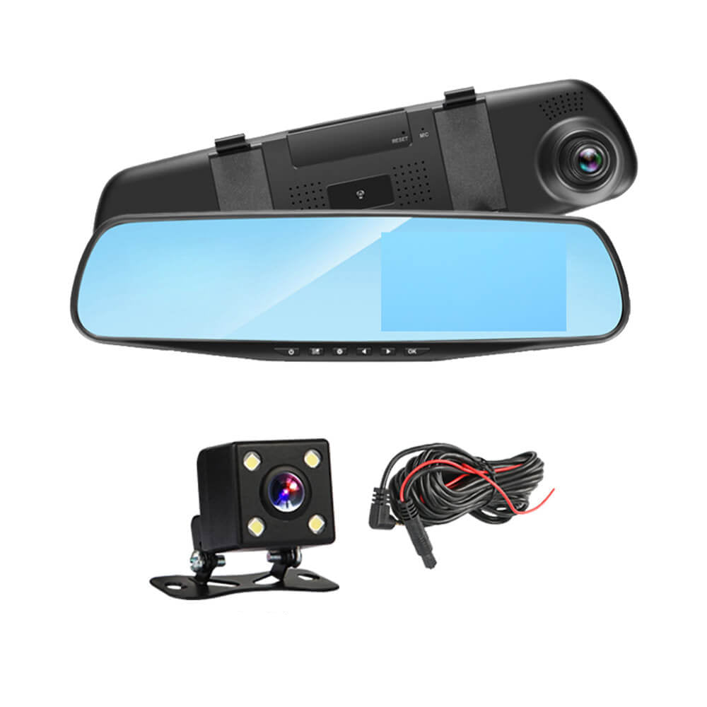Car Rearview Mirror Streaming DVR 1080P HD Front And Rear Dual Lens Recording 4.3" IPS
