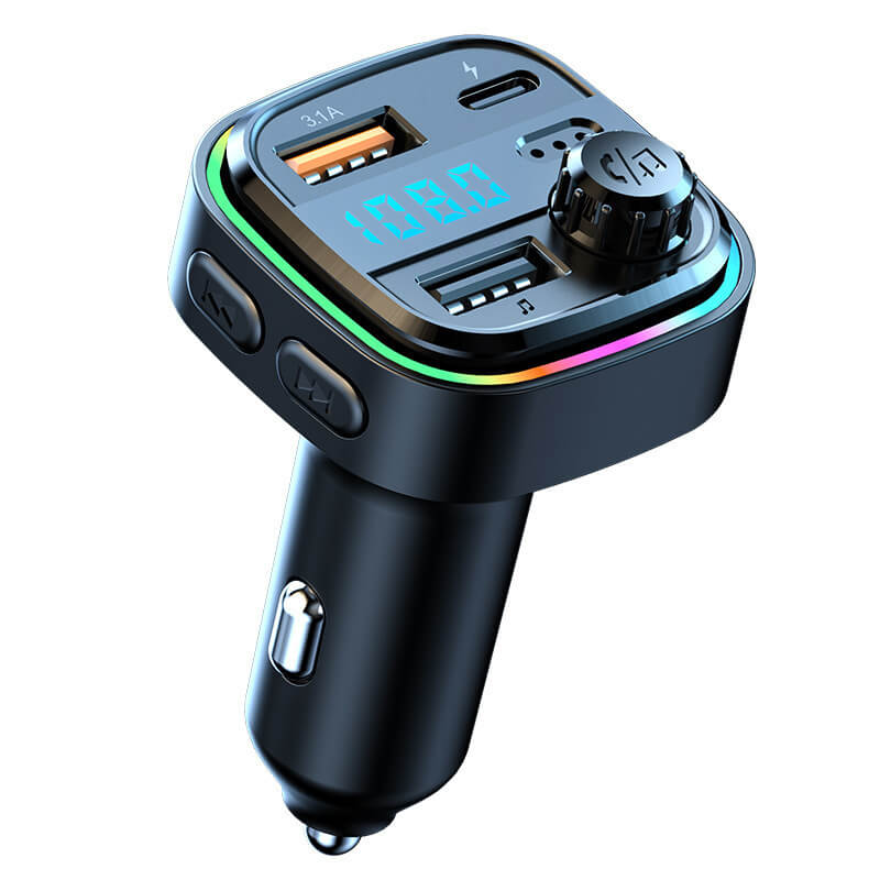 Car Bluetooth-compatible 5.0 FM Transmitter Handsfree Car Radio Modulator MP3 Player USB Super Quick Charge Adapter