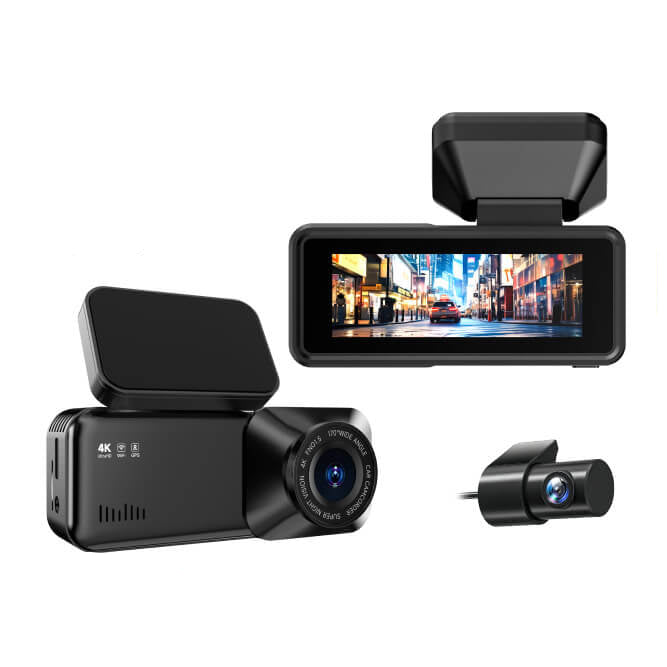 4K HD Dash Cam Front And Rear Dual Recording DVR Night Vision With GPS Wifi APP