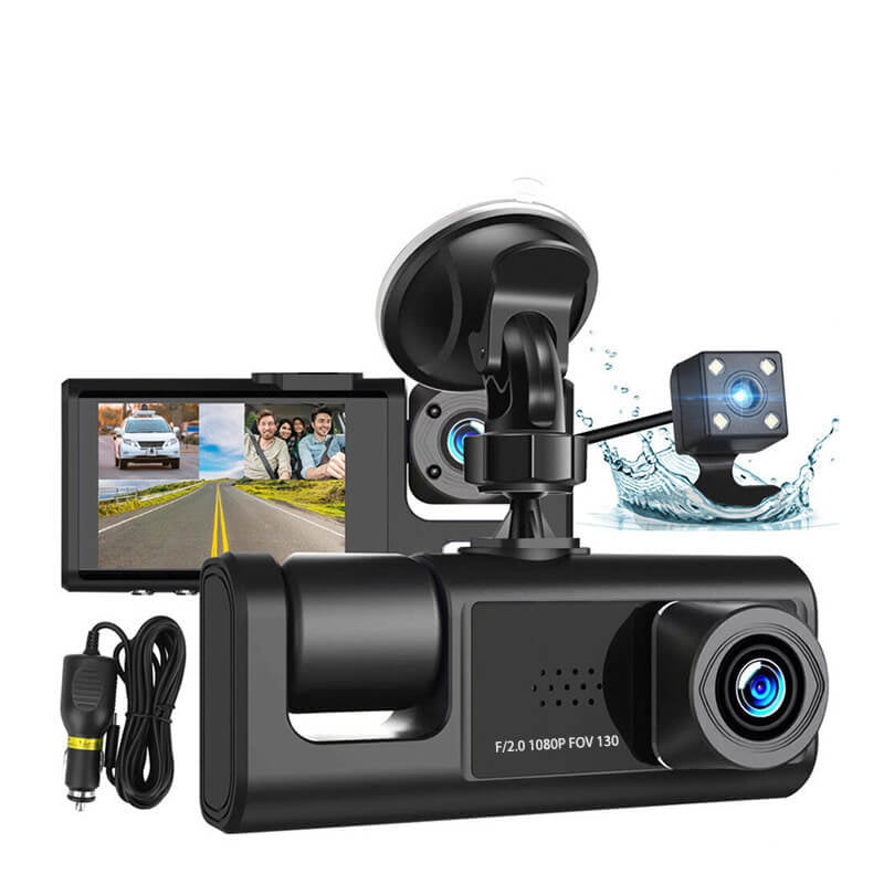 3 Camera Dash Cam Front, Interior And Rear of The Car 1080P HD Night Vision With Wifi