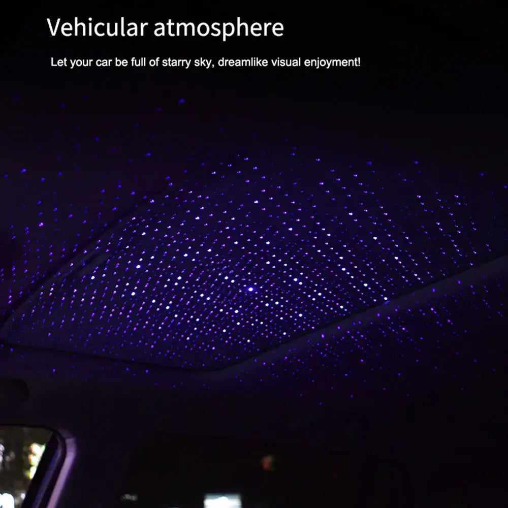 Car USB Projection Atmosphere Light LED Starry Sky Light Can Rotate And Switch Patterns