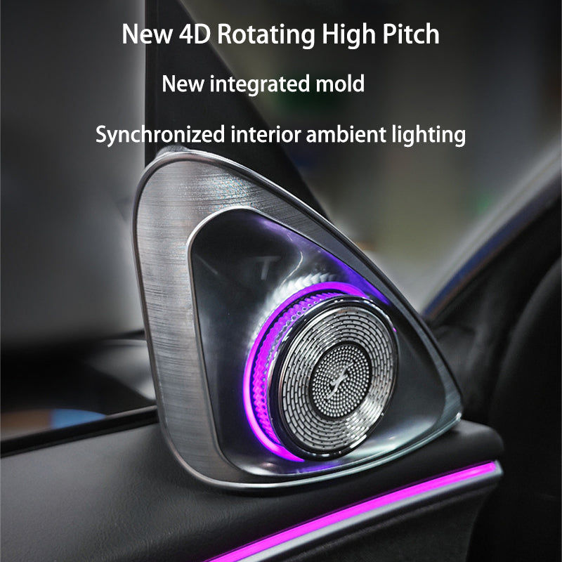 4D Rotating Tweeter LED Ambient Speaker for Tesla Model 3 Highland Top Sound Quality Blind-Spot Reminder