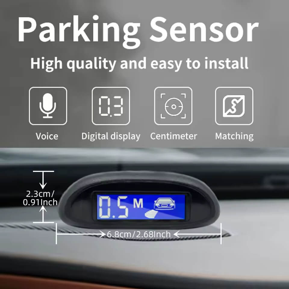 LCD Display Reversing Radar Adjustable Sensitivity Anti-False Alarm 4 Sensors Radar Detector System Backlight Display
