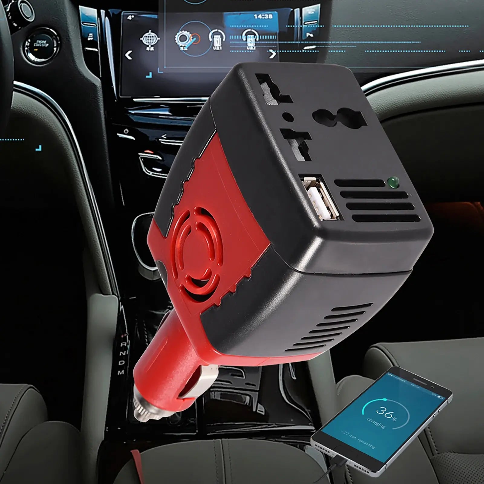 150W Car Inverter Car 12V to 220V Cigarette Lighter Car Charger USB Fast Charging