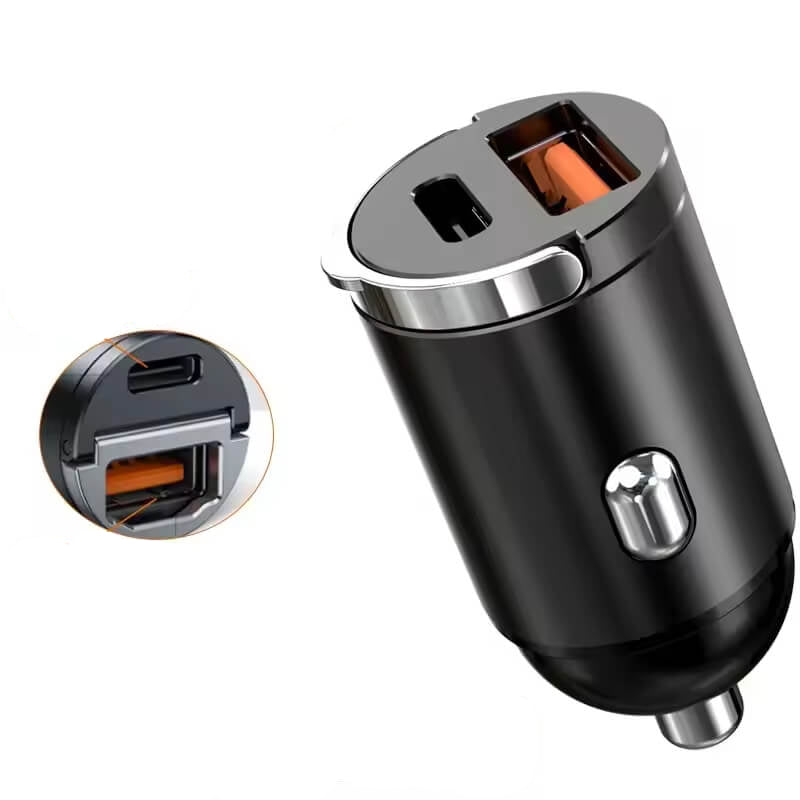Aluminum Mini 100W PD QC Pull Ring Fast Charging Car Charger USB Type-C Car Phone Charger Adapter