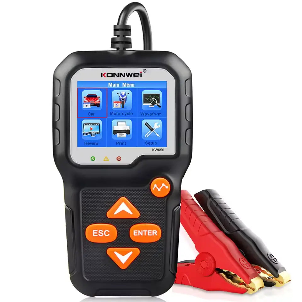 KW650 6V 12V Car Motorcycle Battery Tester With 2.4" Color Screen Battery Health Test Tool