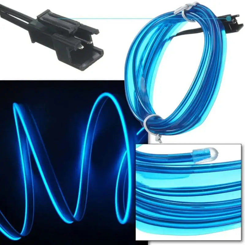 5M Interior Ambient Lighting USB Driver EL LED Flexible Neon Light with Car Environment Light