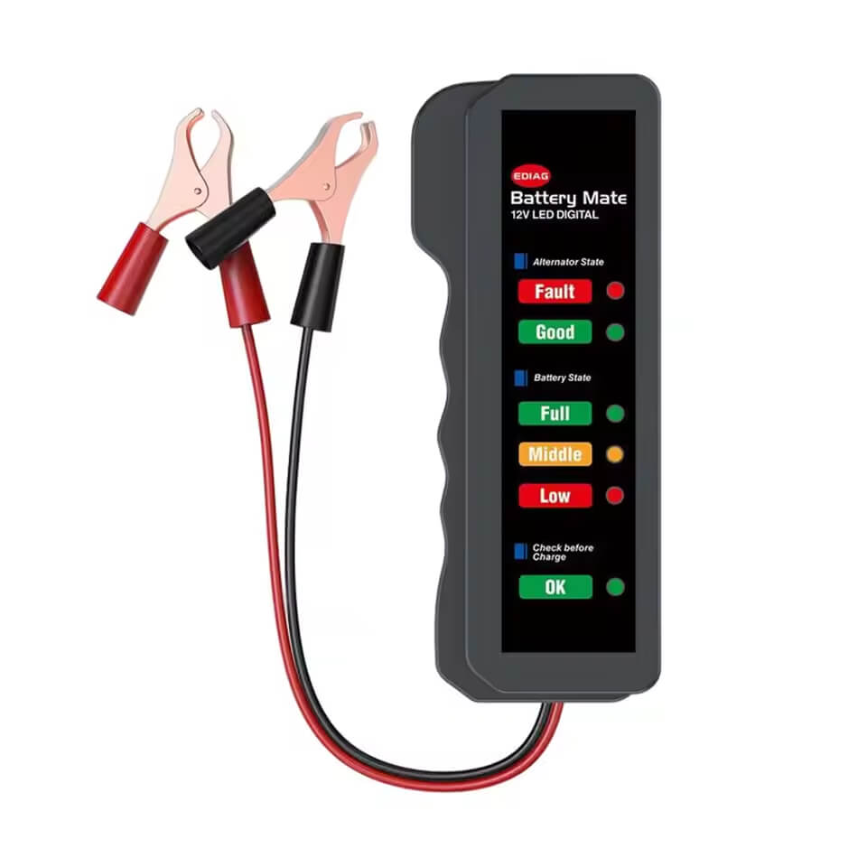 12V Car Battery Tester Digital Battery Monitoring Alternator Tester Automotive for Car Motorcycle Trucks