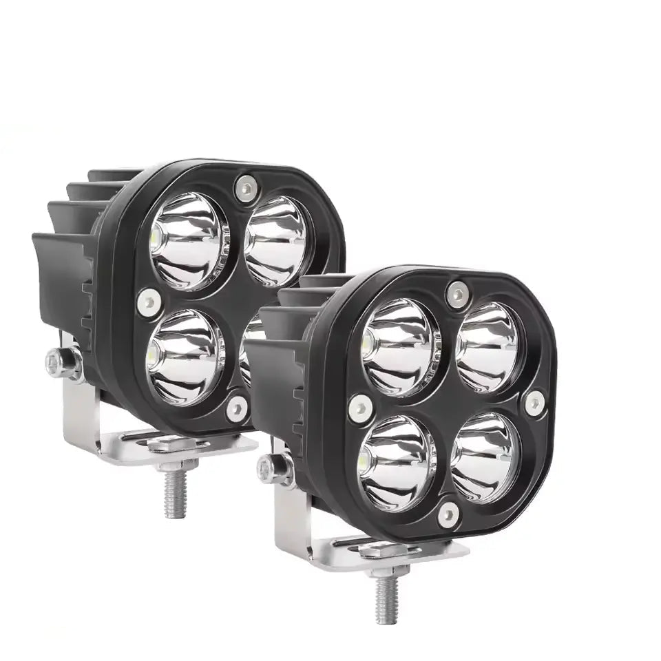 3" 20W 4 LED A Pair Car Work Spotlight White Light Yellow Light Light Suitable for 12V 24V Car Off-road Vehicle Truck ATV