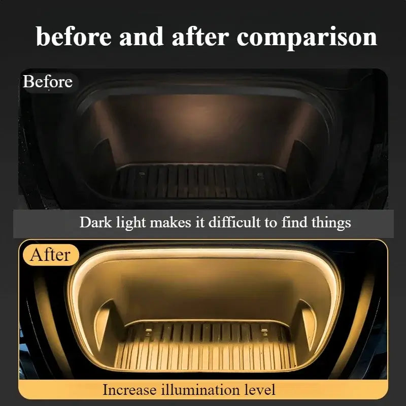 Tesla Front Trunk LED Atmosphere Light Waterproof Flexible Light Strip Model 3 Y S X Original Car Direct Plug