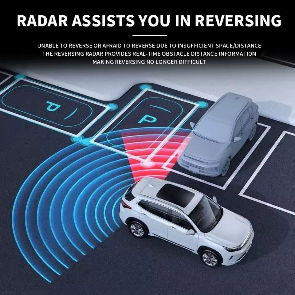 Small Crescent 4 Probe Buzzer Reversing Radar Car Blind Spot Radar LED Parking System